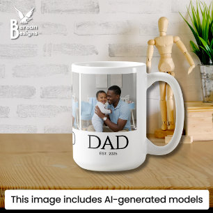 Dad Est Gevestigde Klassieke Caps Wit Foto Koffiemok
