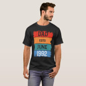 Dad Est June 1992 Proud Papa Grandpa Best Daddy Le T-shirt (Voorkant volledig)