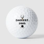 Dad Est Since Year Classic Golf Emblem Golfballen (Voorkant)