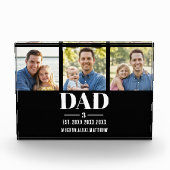 Dad Est. Year Name Number 3 Photo Acrylic Block Fotoblokken (Voorkant)