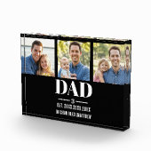 Dad Est. Year Name Number 3 Photo Acrylic Block Fotoblokken (Rechts)