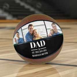 Dad Est. Year Name Number 3 Photo Bold Font Basketbal