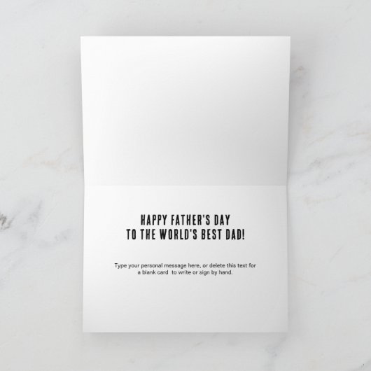 Dad Est. Year Name Number Bold Font 3 Photo Kaart (Binnen)