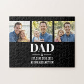 Dad Est. Year Name Number Bold Font 3 Photo Legpuzzel (Horizontaal)
