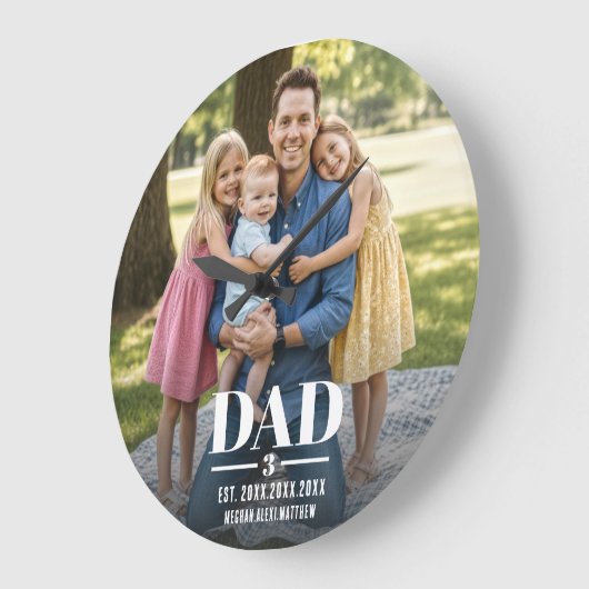 Dad Est. Year Name Number Bold Font Photo Grote Klok (Hoek)