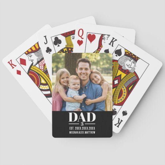 Dad Est. Year Name Number Bold Font Photo  Pokerkaarten (Achterkant)