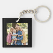 Dad Est. Year Name Number Bold Font Photo Sleutelhanger (Achterkant)