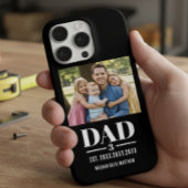 Dad Est. Year Name Number Photo Bold Font iPhone Hoesje