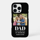 Dad Est. Year Name Number Photo Bold Font iPhone Hoesje (Achterkant)
