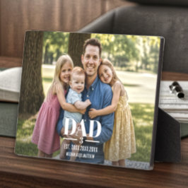 Dad Est. Year Name NumberBold Font Photo Block Fotoplaat