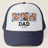 Dad Established Black 3 Photo Trucker Pet (Voorkant)