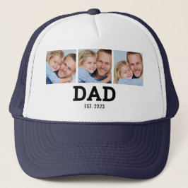 Dad Established Black 3 Photo Trucker Pet