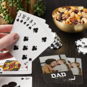 Dad Established Black Modern Bold Photo Pokerkaarten (Insitu)
