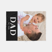 Dad Established Black Modern Photo Fleece Deken (Voorkant (Horizontaal))