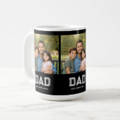 Dad Established Black Photo Modern Typography Gift Koffiemok (Voorkant links)