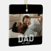 Dad Established Black White Bold Photo Keramisch Ornament (Rechts)