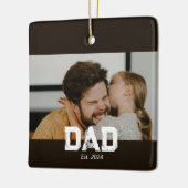 Dad Established Black White Bold Photo Keramisch Ornament (Links)