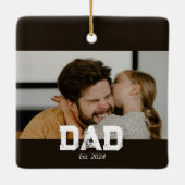 Dad Established Black White Bold Photo Keramisch Ornament (Achterkant)