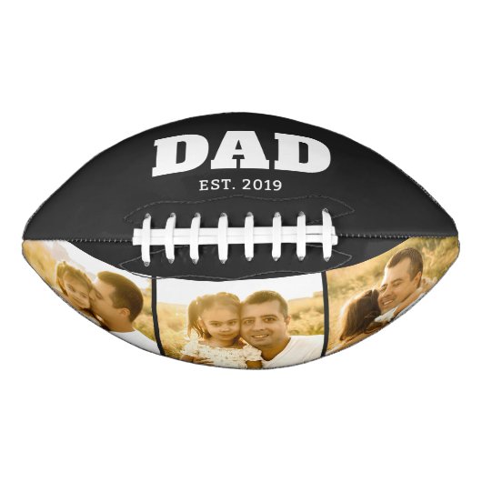 Dad Established Bold Black 3 Photo American Football (Voorkant)