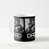 Dad Established Bold Black 3 Photo Coffee Mug Koffiemok (Voorkant links)
