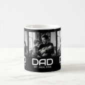 Dad Established Bold Black 3 Photo Coffee Mug Koffiemok (Center)