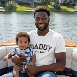 Dad Established Bold Black Name Year New Dad Gift T-shirt