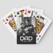 Dad Established Bold Black Photo Pokerkaarten (Achterkant)