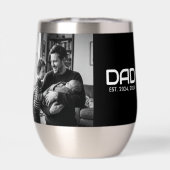Dad Established Bold Black Photo Thermal Wine Tumb (Achterkant)