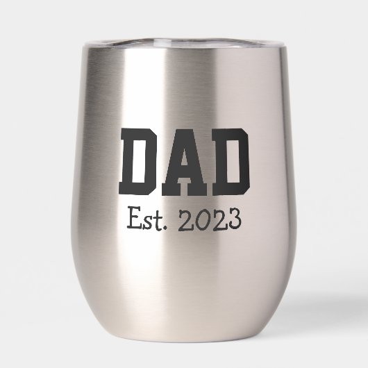 Dad Established Bold Black Text Stainless Steele (Achterkant)