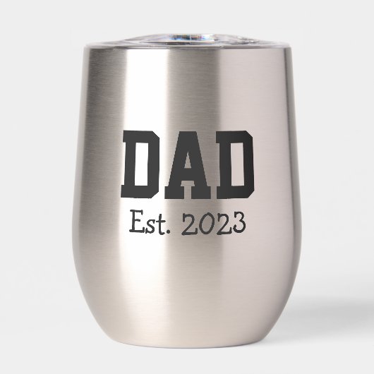 Dad Established Bold Black Text Stainless Steele (Voorkant)