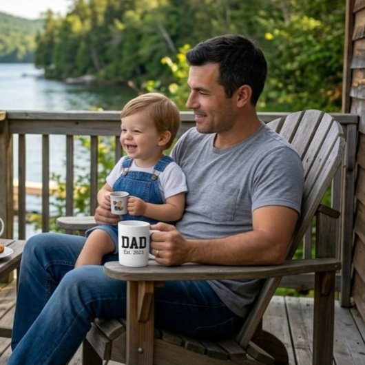 Dad Established Bold Black Text White Koffiemok