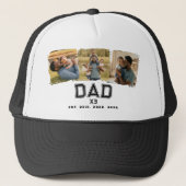 Dad Established Bold Black White 3 Photo Hat Trucker Pet (Voorkant)