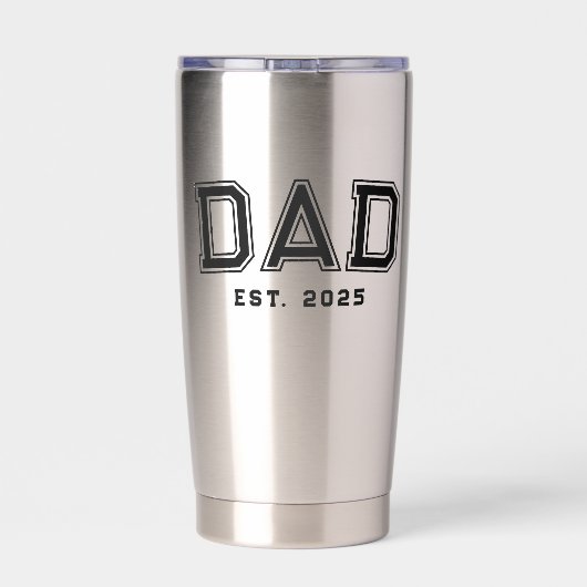 Dad Established Bold Black Year New Dad Gift Geïsoleerde Drinkbeker (Achterkant)