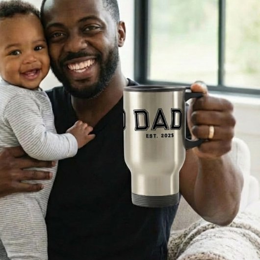 Dad Established Bold Black Year New Dad Gift Reisbeker