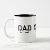 Dad Established Bold Black Year New Dad Gift Tweekleurige Koffiemok (Links)