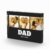 Dad Established Bold Text Black 3 Photo Fotoblokken (Rechts)