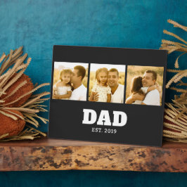 Dad Established Bold Text Black 3 Photo Fotoplaat