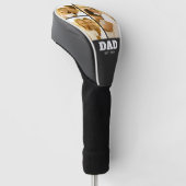 Dad Established Bold Text Black 3 Photo Golfheadcover (Schuin)
