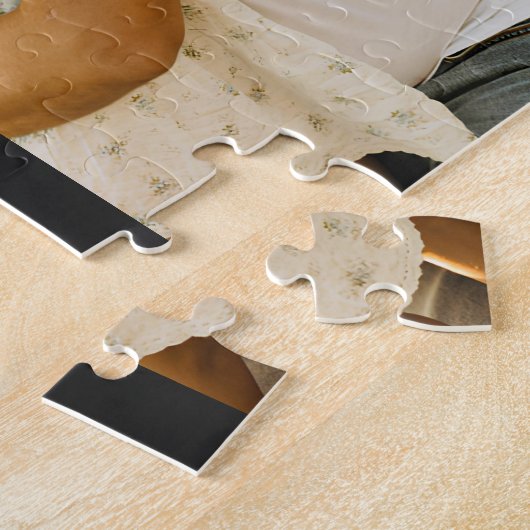 Dad Established Bold Text Black 3 Photo Legpuzzel (Zijkant)