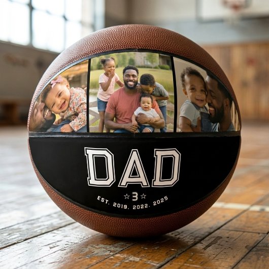 Dad Established Bold White 3 Photo Basketbal