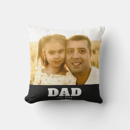Dad Established Bold White & Black Photo Kussen