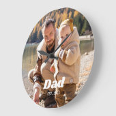 Dad Established Bold White Typography Photo Grote Klok (Hoek)