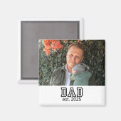 Dad Established Custom Year Photo Father Keepsake Magneet (Voorkant / Achterkant)