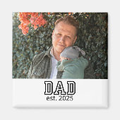 Dad Established Custom Year Photo Father Keepsake Magneet (Voorkant)