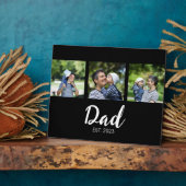 Dad Established Elegant Script Black 3 Photo Fotoplaat (Zijkant)