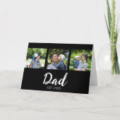 Dad Established Elegant Script Black 3 Photo Kaart (Voorkant)