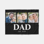 Dad Established Fathers Day 3 Picture Fleece Deken (Voorkant (Horizontaal))