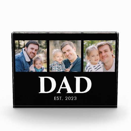 Dad Established Fathers Day 3 Picture Fotoblokken (Voorkant)