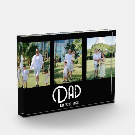 Dad Established Grunge Text 3 Fotoblokken (Links)