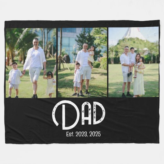 Dad Established Grunge text 3 photo Fleece Deken (Voorkant (Horizontaal))